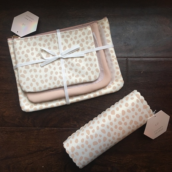 LC Lauren Conrad Handbags - ✨NWT Lauren Conrad Animal Print Travel Pouch Set